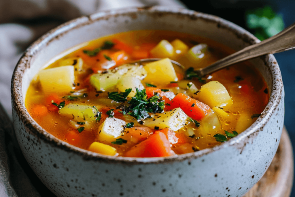 What gives vegetable soup that depth of flavor?