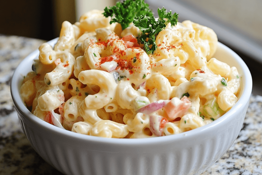 What is Amish macaroni salad made of