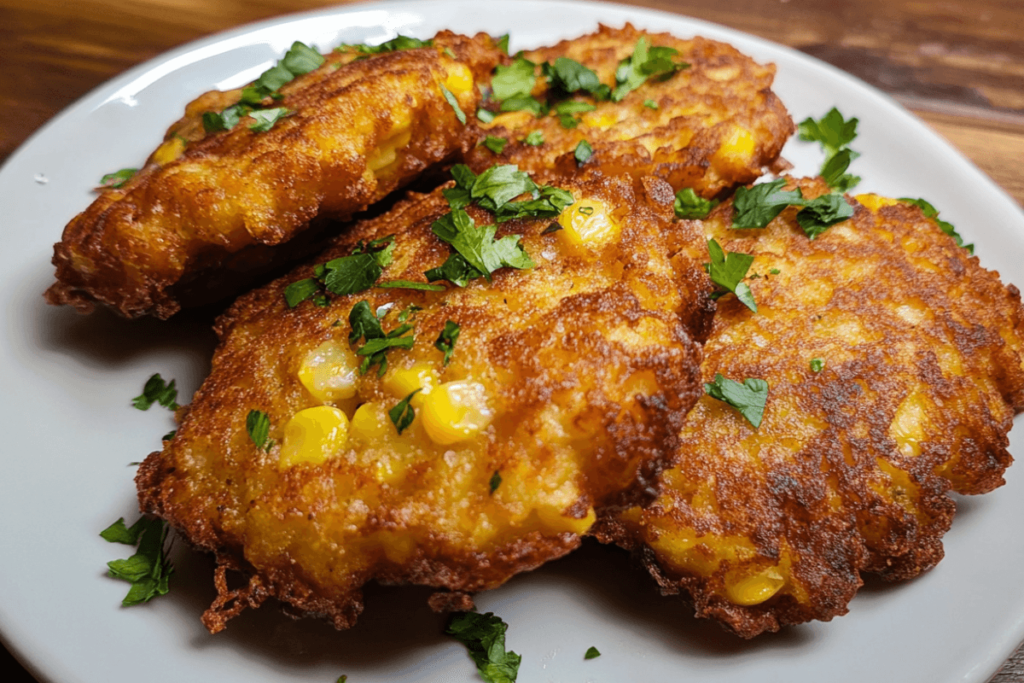 corn fritters with creamed corn