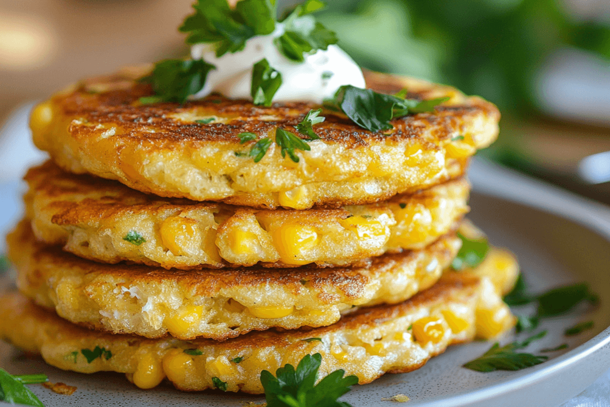 corn fritters with creamed corn