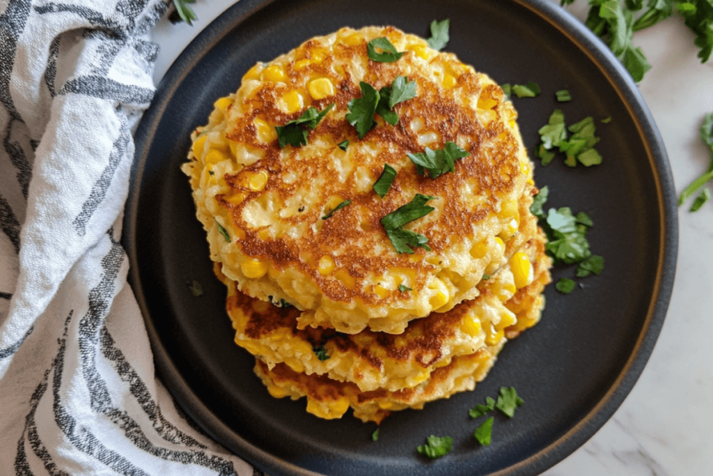 corn fritters with creamed corn