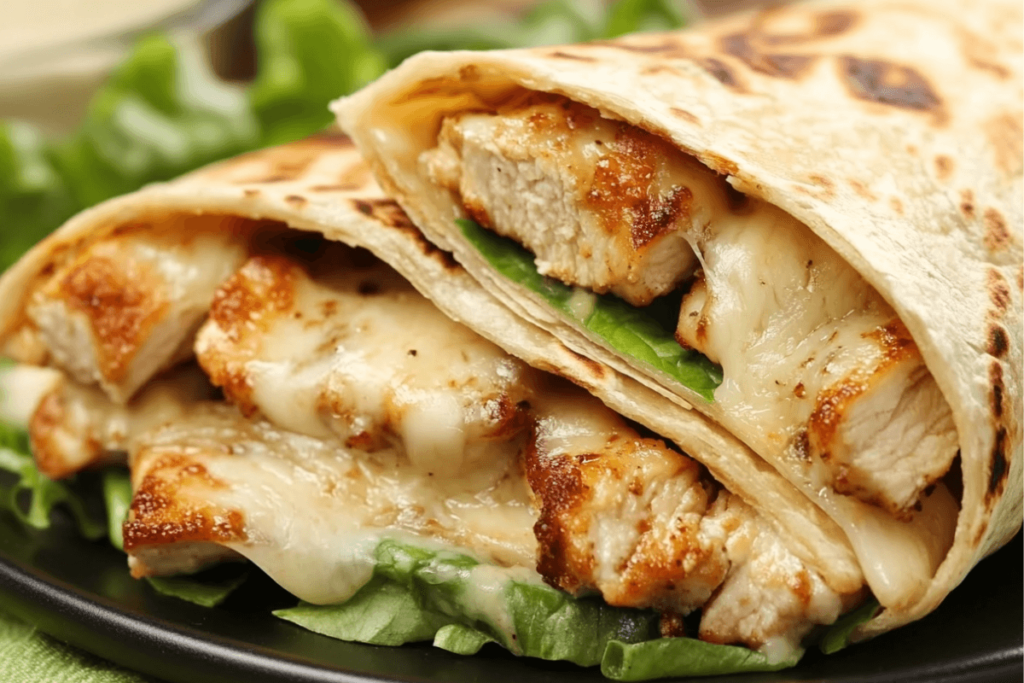 Cheesy Garlic Chicken Wraps