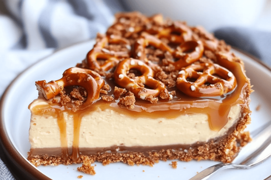 Salted Caramel Pretzel Cheesecake 